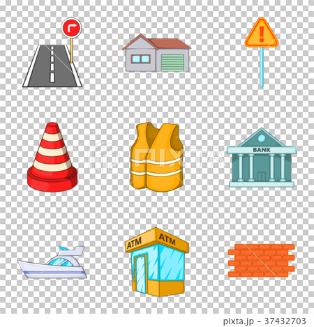 Country icons set, cartoon style Country icons set, cartoon style 37432703