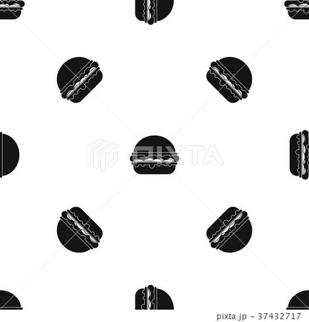 Burger pattern seamless black Burger pattern seamless black 37432717