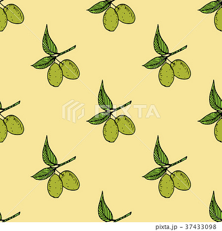 Olive branch seamless pattern. Natural background Olive branch seamless pattern. Natural background 37433098