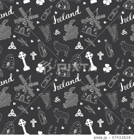 Ireland Sketch Doodles Seamless Pattern Vector Ireland Sketch Doodles Seamless Pattern Vector 37433628