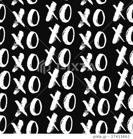 XOXO brush lettering signs seamless pattern vector 37433662