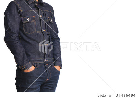 Close up jeans denim jacket Close up jeans denim jacket 37436494