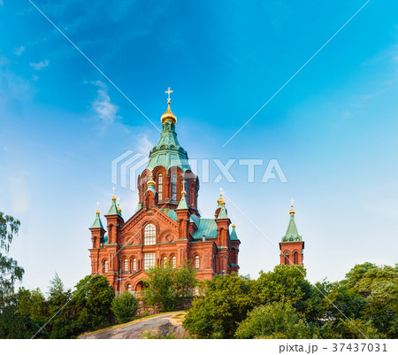 Helsinki, Finland. Uspenski Cathedral On Hill At Helsinki, Finland. Uspenski Cathedral On Hill At 37437031