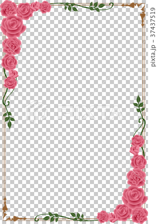 Pink rose frame vertical 37437519