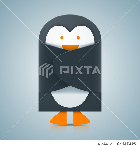 Paper penguin - envelope icon. 37438290