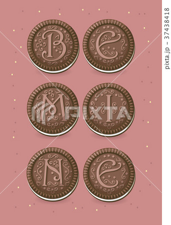 Be mine. Chocolate cookies with graceful decor 37438418