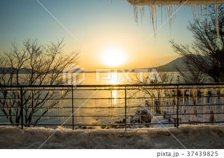 支笏湖　朝焼け 37439825