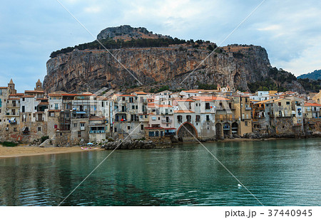 Cefalu beach view Sicily, Italy 37440945