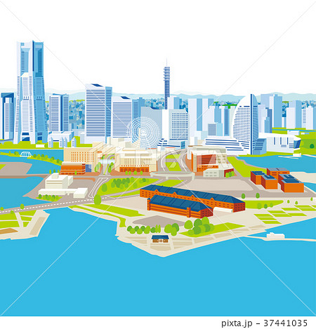 Yokohama Minatomirai Samurai Stock Illustration