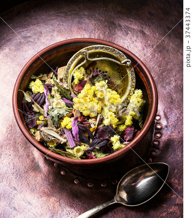 Dry herb tea.Tea leaf Dry herb tea.Tea leaf 37443374