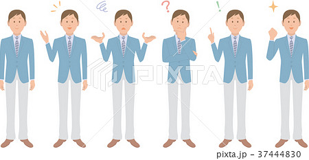 スーツ ビジネスマン 男性 イラスト セット バリエーション 喜怒哀楽 スーツ ビジネスマン 男性 イラスト セット バリエーション 喜怒哀楽 37444830