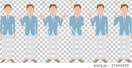 スーツ ビジネスマン 男性 イラスト セット バリエーション 喜怒哀楽 スーツ ビジネスマン 男性 イラスト セット バリエーション 喜怒哀楽 37444830