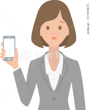 スーツ オフィスレディ OL スマートフォン 女性 SNS イラスト スーツ オフィスレディ OL スマートフォン 女性 SNS イラスト 37444873
