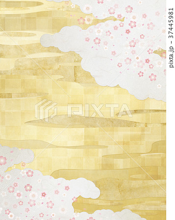 金紙の重なり　和風背景素材 37445981