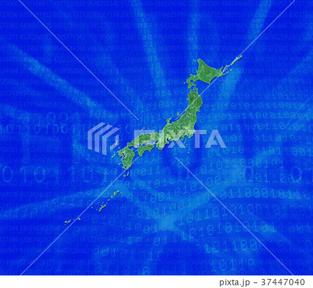 緑の日本地図とインターネット 37447040
