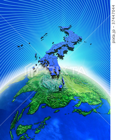 日本列島の太陽光パネル 37447044