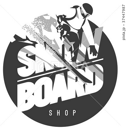 Freeride Snowboarder In Motion Sport Logo Orのイラスト素材 37447987 Pixta