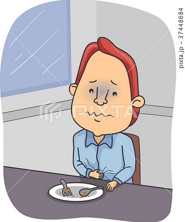 Man Upset Stomach Illustration 37448684
