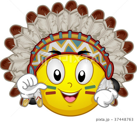Mascot Smiley Indian Chief Illustration Mascot Smiley Indian Chief Illustration 37448763
