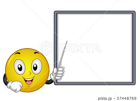 Mascot Smiley Point Board Illustration 37448769