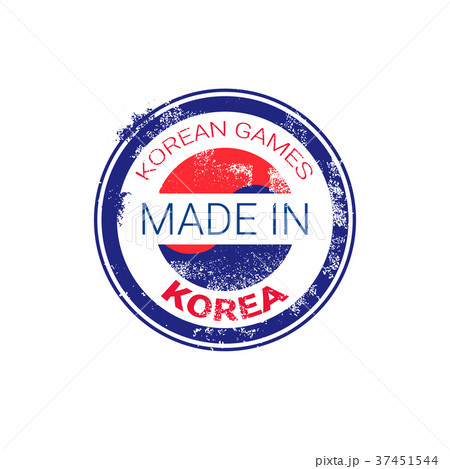 Made In Korea Stamp Grunge Sticker With Korean 37451544