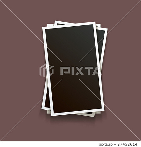 vintage photo frame with shadow isolated on brown 37452614