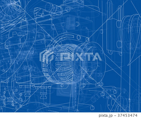 Car engine. Vector rendering of 3d Car engine. Vector rendering of 3d 37453474