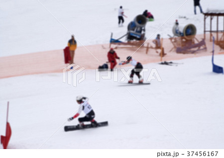 Snowboard. Competition. Blurred background Snowboard. Competition. Blurred background 37456167