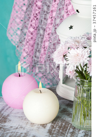Pink and cream aroma candles 37457161