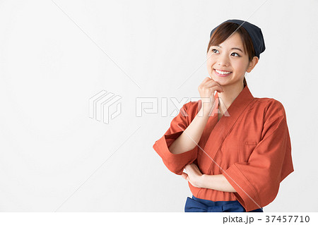 和食店員　白バックイメージ 37457710