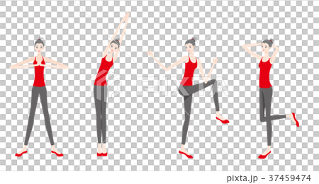 ヨガをする女性のイラスト ヨガをする女性のイラスト 37459474