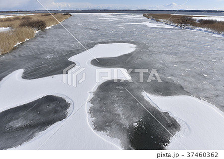 冬の小川原湖 37460362