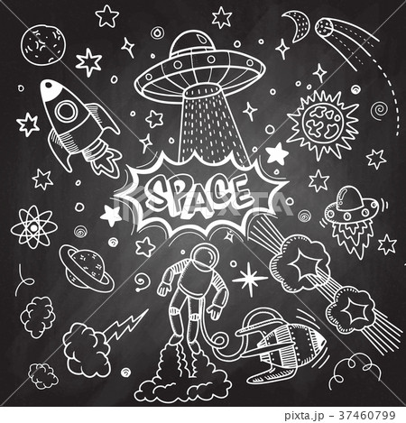 Vector flat space design background with text 37460799