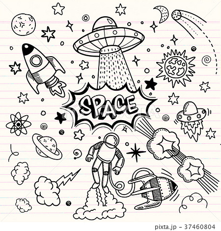 Vector flat space design background with text 37460804