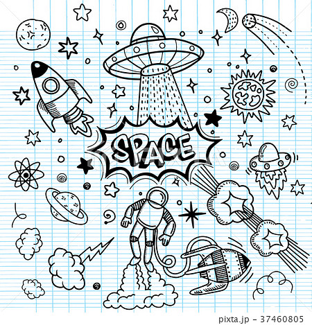 Vector flat space design background with text 37460805