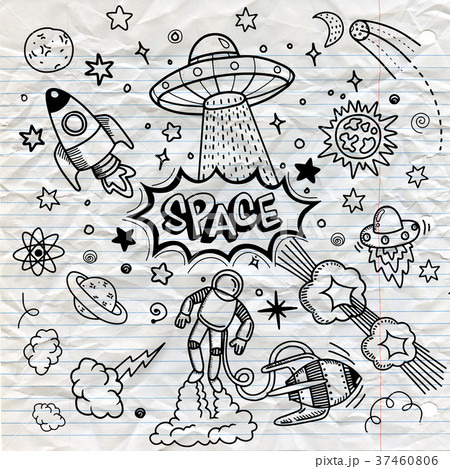 Vector flat space design background with text 37460806