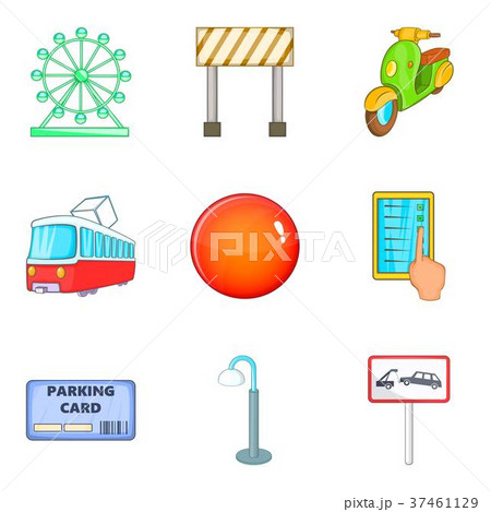Prohibited location icons set, cartoon style Prohibited location icons set, cartoon style 37461129