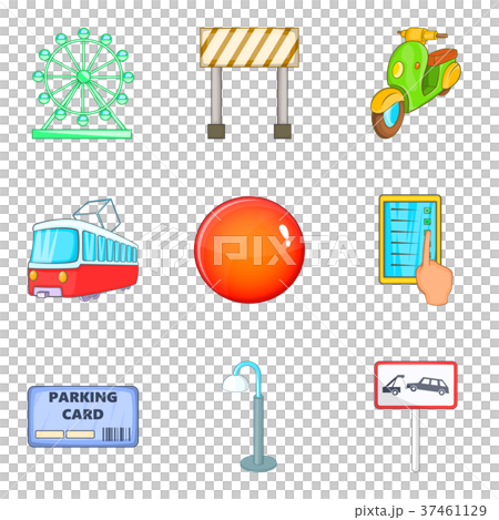 Prohibited location icons set, cartoon style Prohibited location icons set, cartoon style 37461129