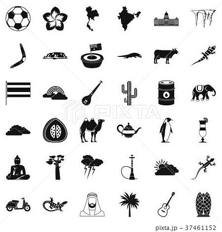 Exotic nature icons set, simple style 37461152