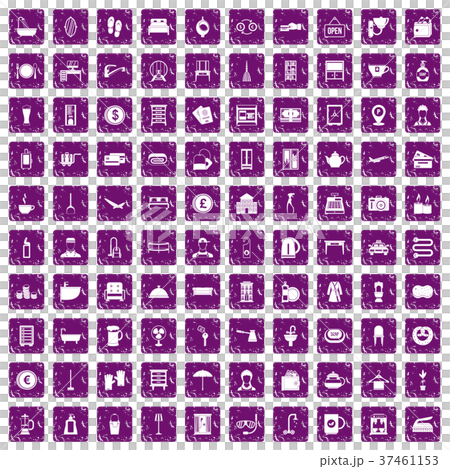 100 inn icons set grunge purple 100 inn icons set grunge purple 37461153