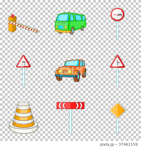 City navigation icons set, cartoon style City navigation icons set, cartoon style 37461159