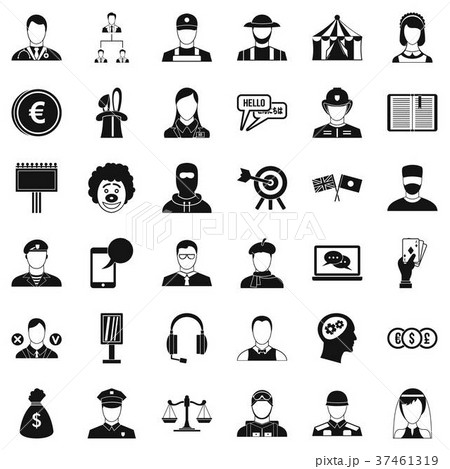 Target icons set, simple style Target icons set, simple style 37461319