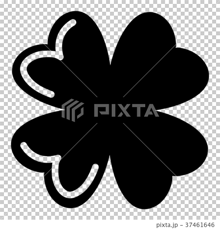 Quatrefoil leaf icon, simple black style 37461646