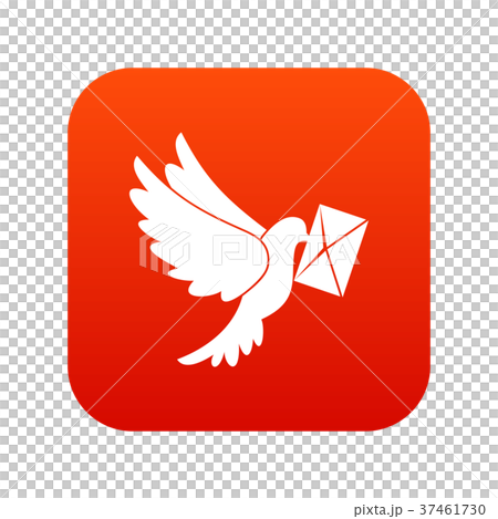Dove carrying envelope icon digital red 37461730