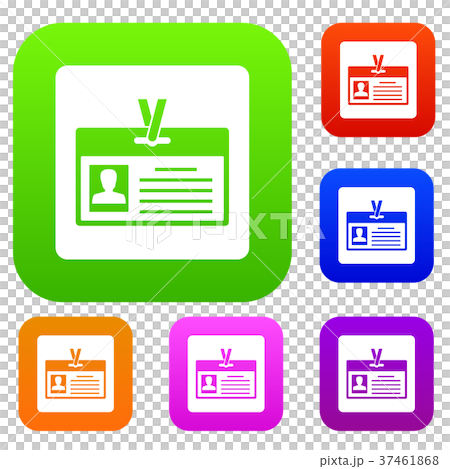 Identification card set color collection Identification card set color collection 37461868