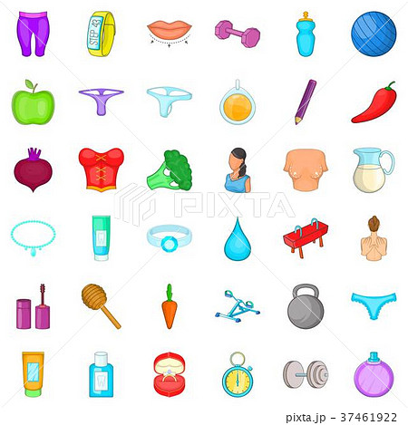 Beauty icons set, cartoon style Beauty icons set, cartoon style 37461922