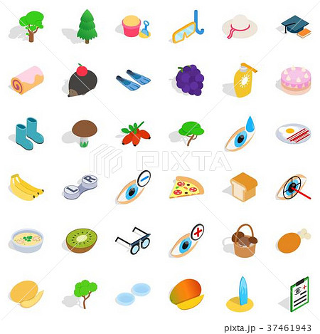 Lenses icons set, isometric style 37461943