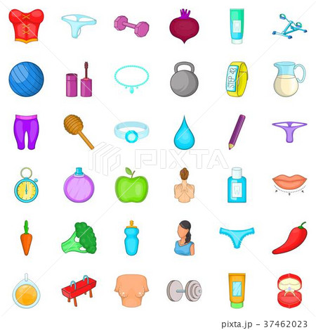 Massage icons set, cartoon style 37462023