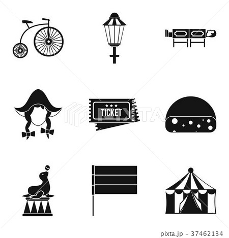 Bicycle show icons set, simple style 37462134