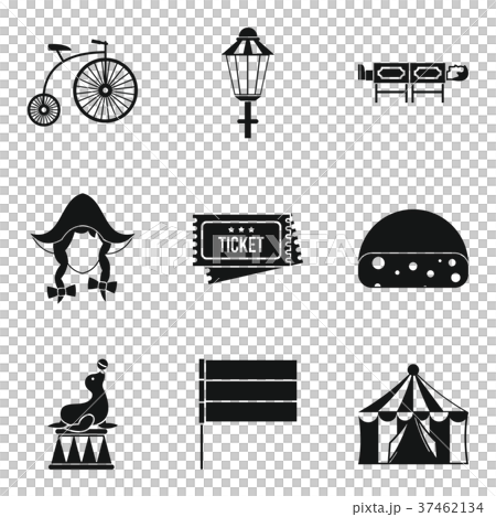 Bicycle show icons set, simple style 37462134